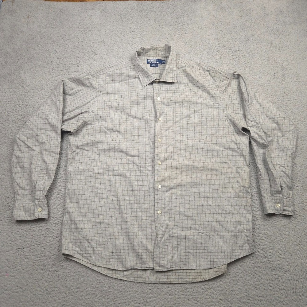 Polo Ralph Lauren Bonnard Shirt‎ Mens XL Gray Check Cotton Button Up